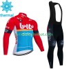 Lotto Dstny Radbekleidung Radtrikot Langarm + Lang Trägerhose Winter Thermal Fleece 2023